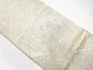 アンティーク　斜め格子に花車模様織出し袋帯（材料）